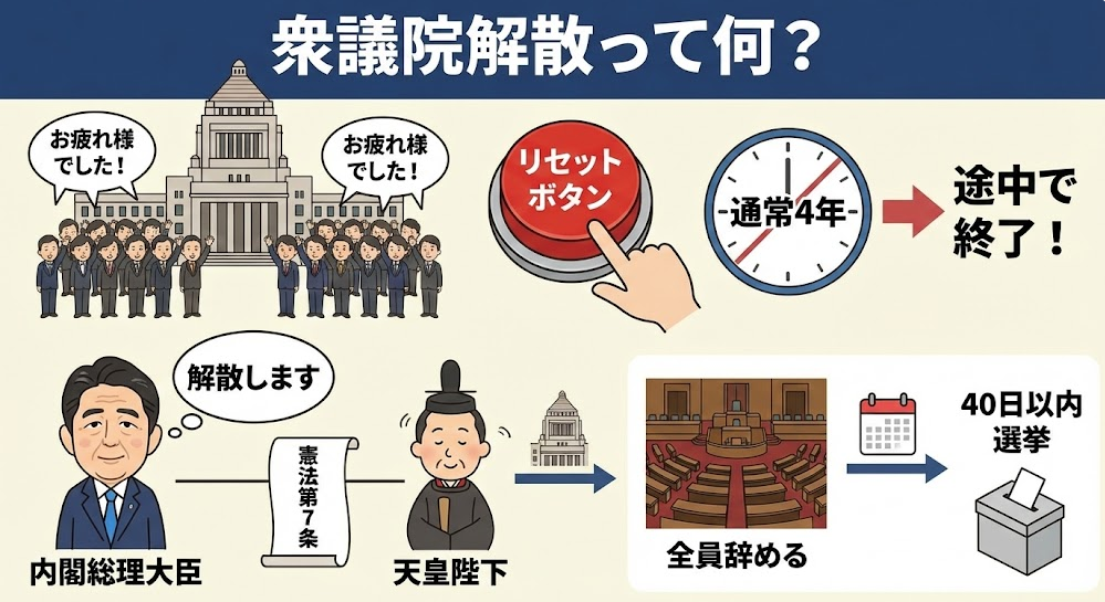 衆議院解散　何　わかりやすく　メリット　デメリット