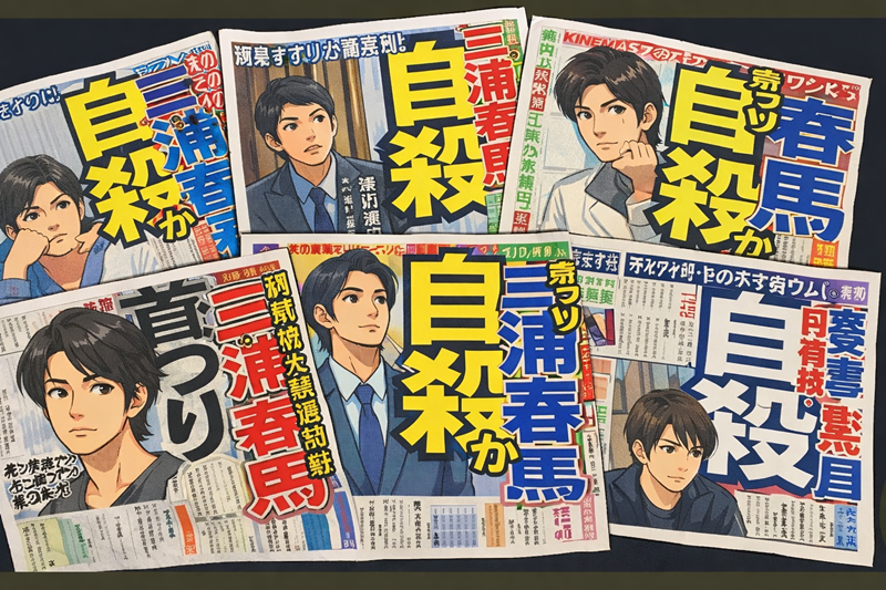 三浦春馬が亡くなった時の各新聞のトップ