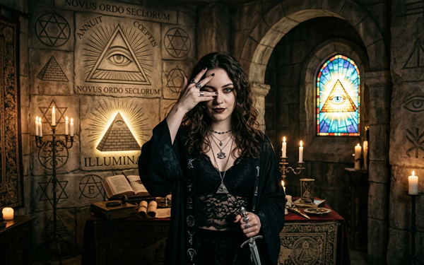 片目隠しポーズとイルミナティの関係